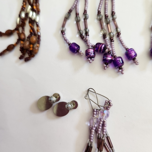 Native American Beaded Earrings - 6 Pairs Plus Bonus - Picture 2 of 7